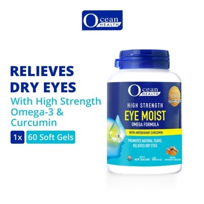 OCEAN HEALTH Ocean Health High Strength Eye Moist Omega Formula Softgel (Helps Relieve Dry Eyes + With Omega-3 & Curcumin + Halal) 60s