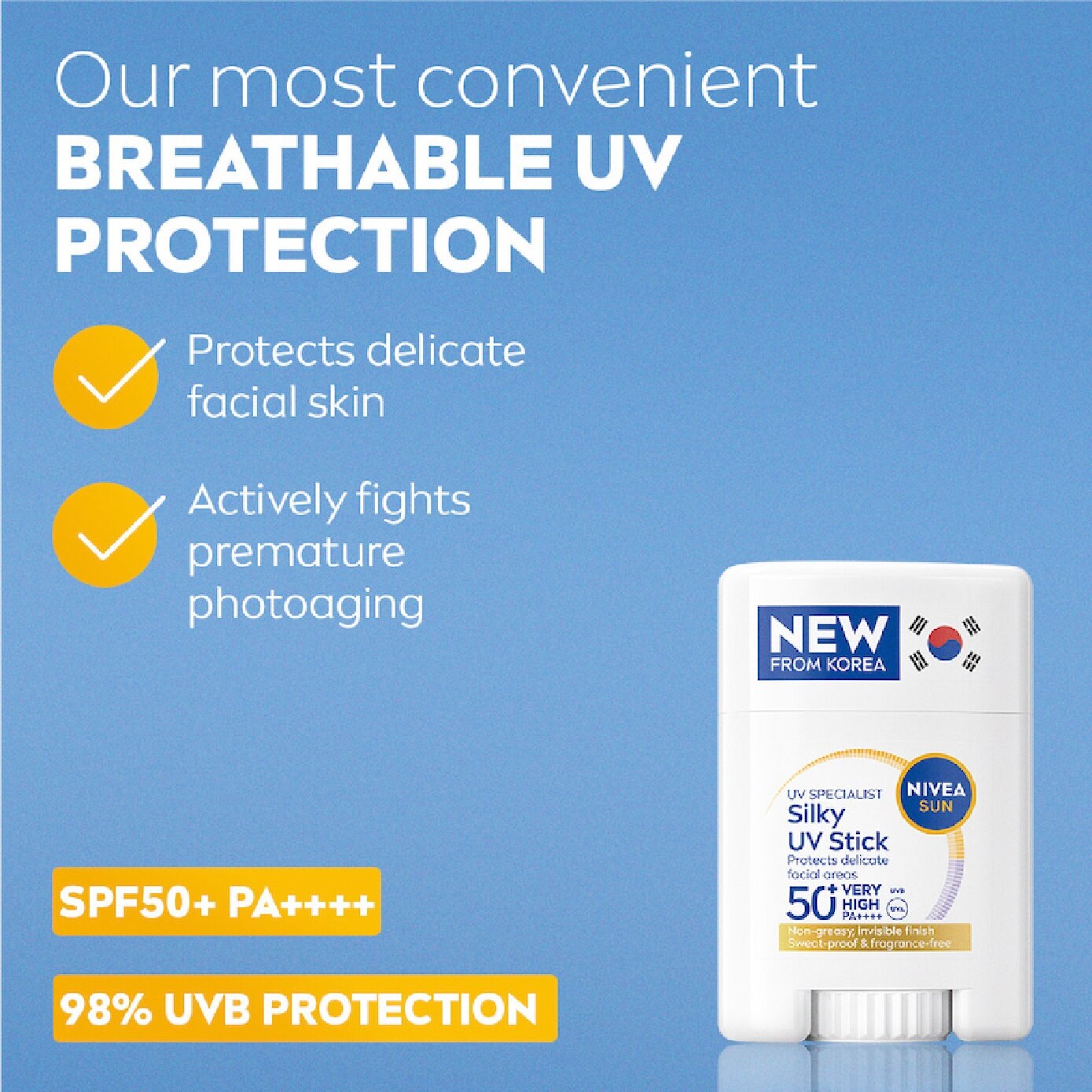 NIVEA Sun UV Specialist Silky UV Stick SPF 50+ 15g | Suncare