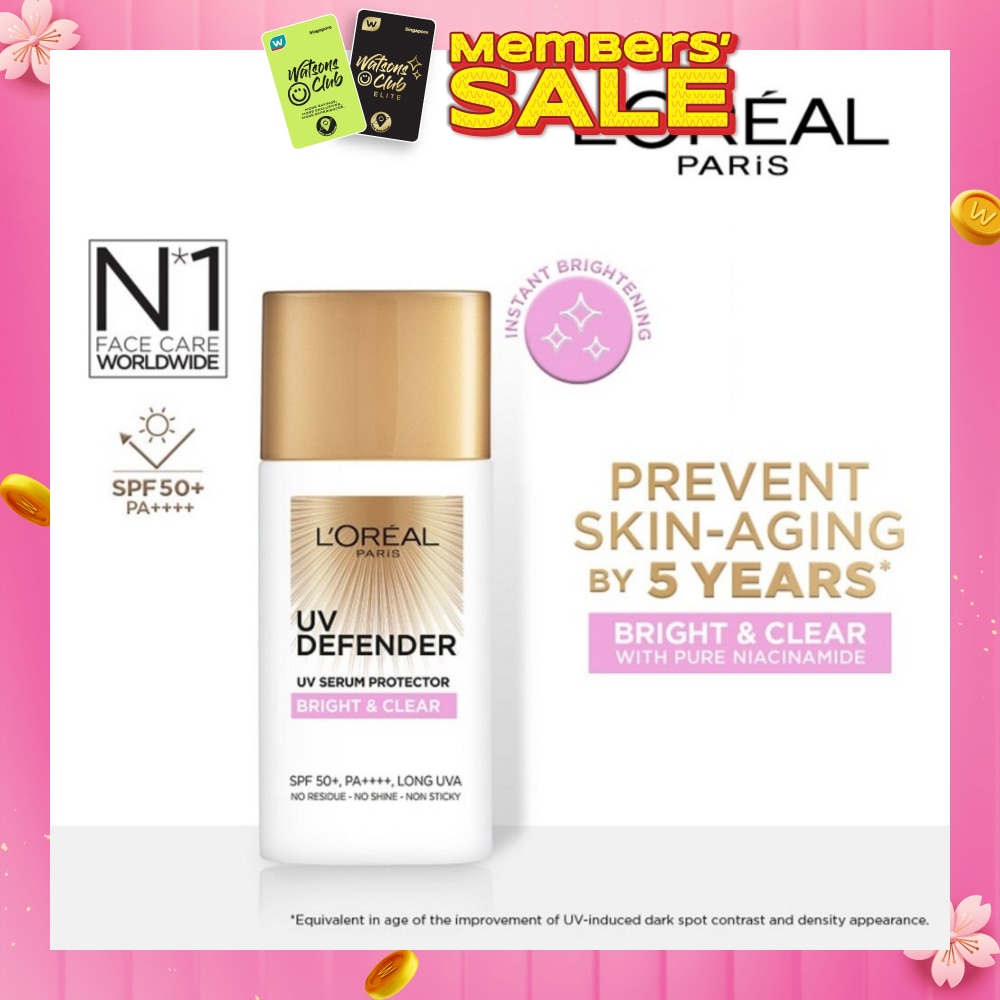 UV Defender Serum Protector Sunscreen Bright & Clear SPF50+ PA++++ (Suitable for All Skin Types) 50ml