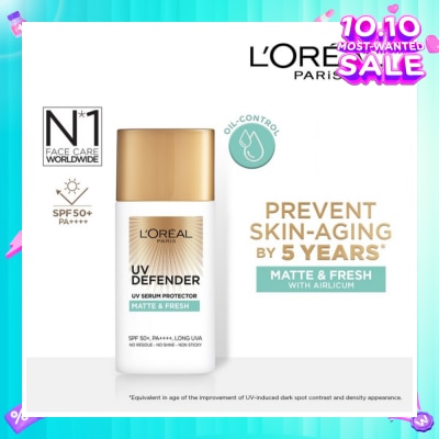L'OREAL PARIS SKINCARE Loreal Paris UV Defender Serum Protector Matte & Fresh SPF50 Sunscreen 50ml (For oily skin type)