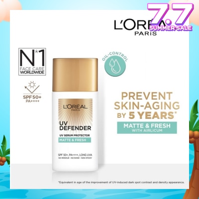 L'OREAL PARIS SKINCARE Loreal Paris UV Defender Serum Protector Matte & Fresh SPF50 Sunscreen 50ml (For oily skin type)