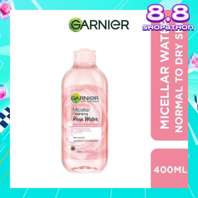 GARNIER Micellar Rose Cleanser & Makeup Remover (For Dry + Dull Skin) 400ml