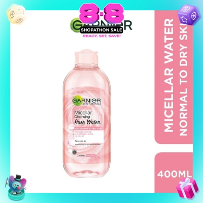 GARNIER - Micellar Rose Cleanser & Makeup Remover (For Dry + Dull Skin) 400ml