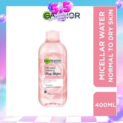 GARNIER - Micellar Rose Cleanser & Makeup Remover (For Dry + Dull Skin) 400ml