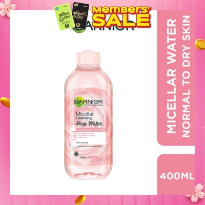 GARNIER Micellar Rose Cleanser & Makeup Remover (For Dry + Dull Skin) 400ml