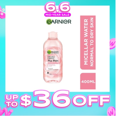GARNIER - Micellar Rose Cleanser & Makeup Remover (For Dry + Dull Skin) 400ml
