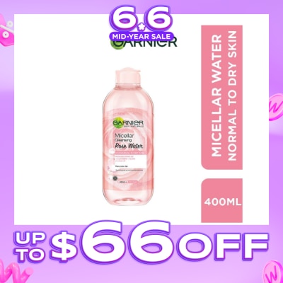 GARNIER - Micellar Rose Cleanser & Makeup Remover (For Dry + Dull Skin) 400ml