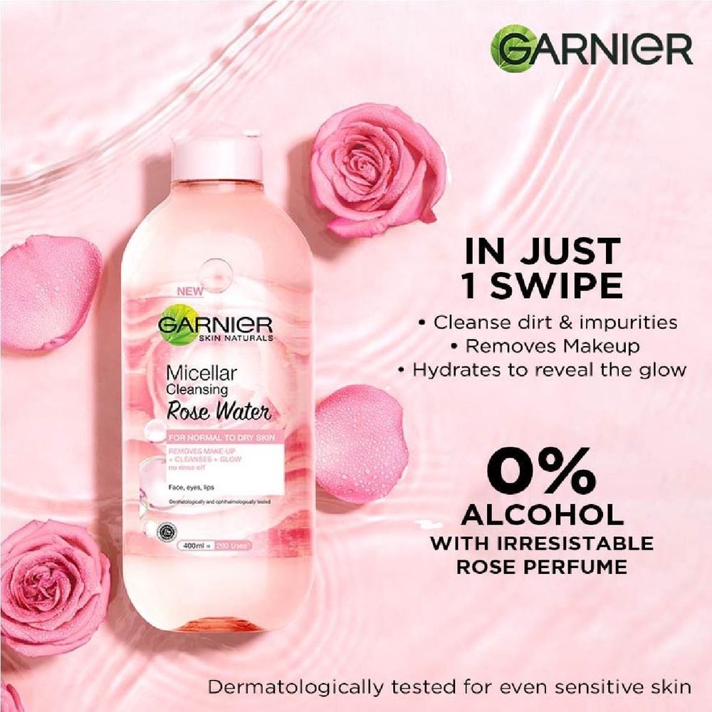 Micellar Rose Cleanser & Makeup Remover (For Dry + Dull Skin) 400ml