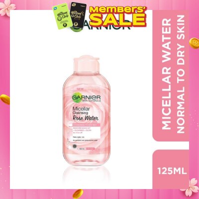 GARNIER Micellar Rose Cleanser & Makeup Remover (For Dry + Dull Skin) 125ml
