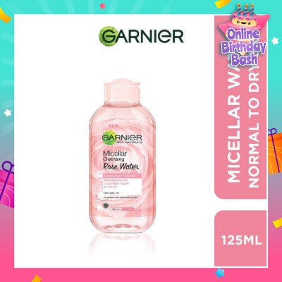 GARNIER Micellar Rose Cleanser & Makeup Remover (For Dry + Dull Skin) 125ml