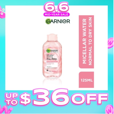 GARNIER - Micellar Rose Cleanser & Makeup Remover (For Dry + Dull Skin) 125ml