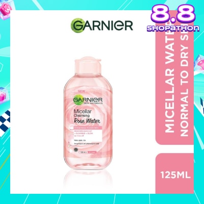 GARNIER Micellar Rose Cleanser & Makeup Remover (For Dry + Dull Skin) 125ml