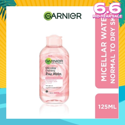 GARNIER Micellar Rose Cleanser & Makeup Remover (For Dry + Dull Skin) 125ml