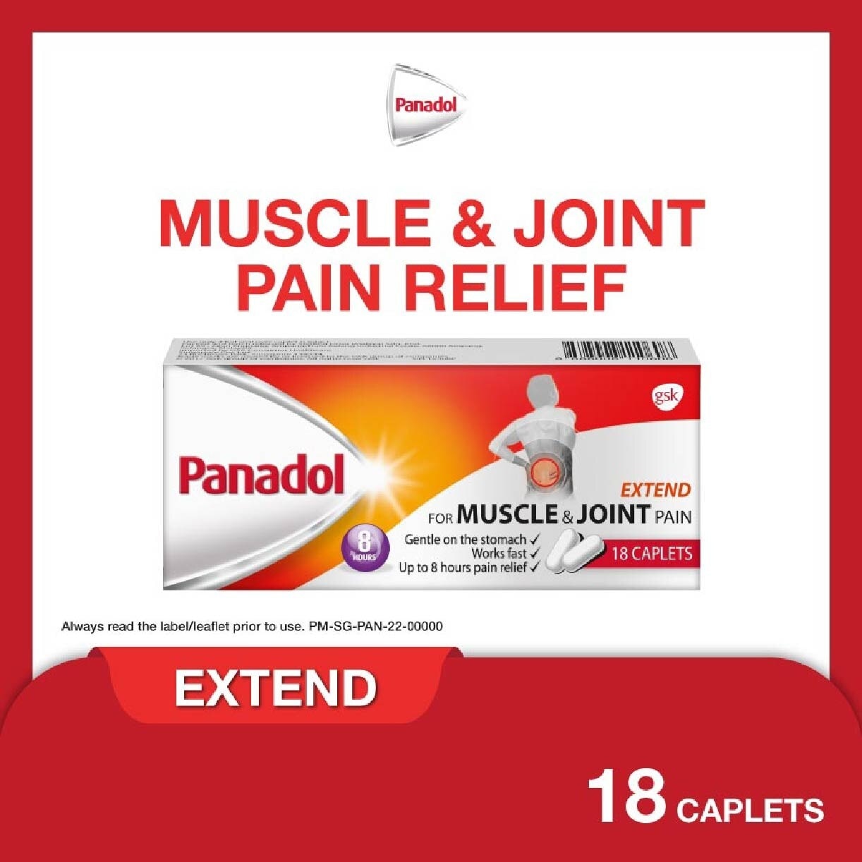 Panadol Extend for Muscle & Joint Pain Caplets 18s<BR>