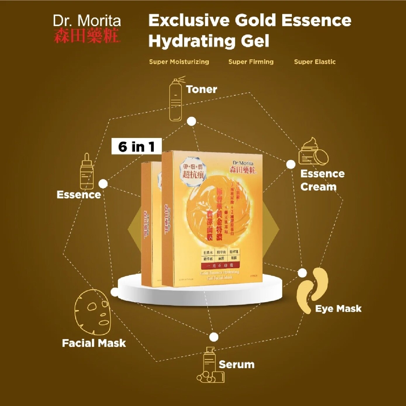 DR MORITA Gold Essence Hydrating Gel Facial Mask 1s | Face
