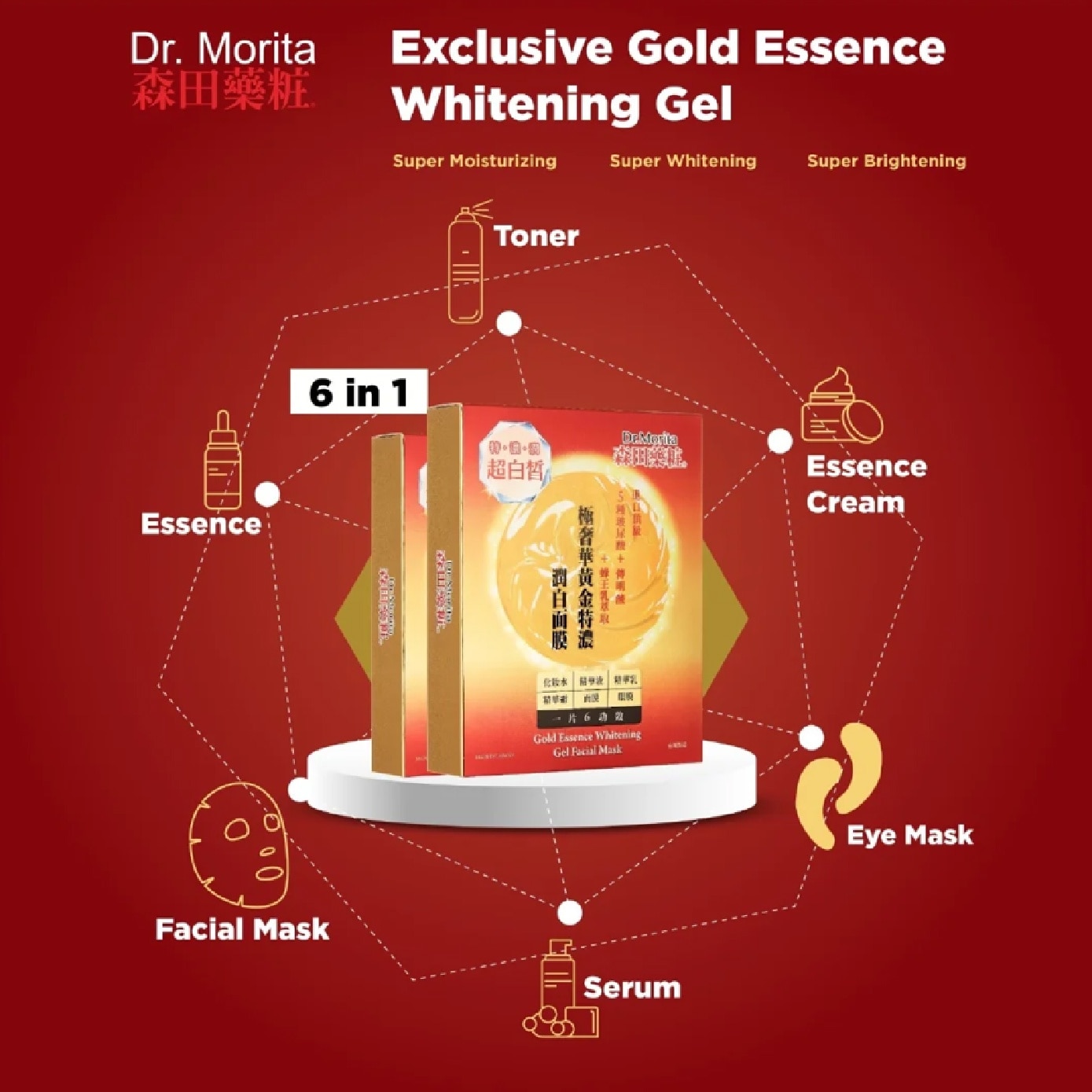 Gold Essence Whitening Gel Facial Mask 1s