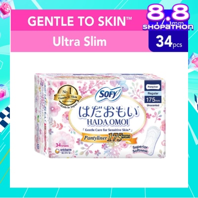 SOFY Hadaomoi Regular PantyLiner 175mm Gentle to Skin 34s