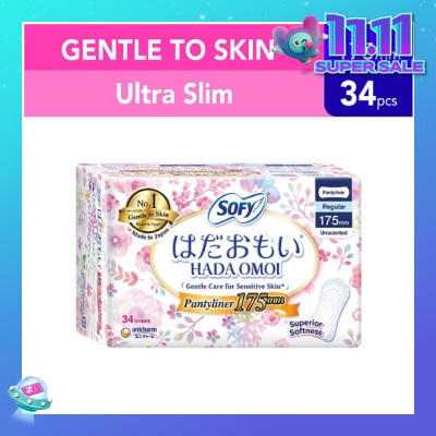 SOFY Hadaomoi Regular PantyLiner 175mm Gentle to Skin 34s