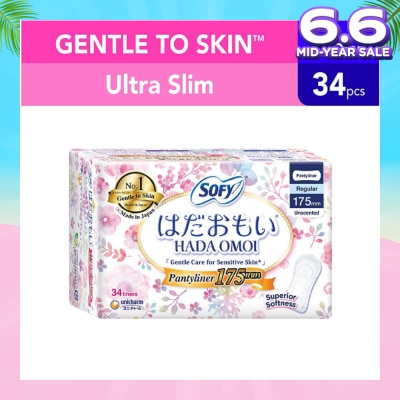 SOFY Hadaomoi Regular PantyLiner 175mm Gentle to Skin 34s