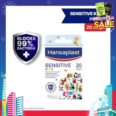 HANSAPLAST Kids Sensitive Plaster Strip Extra Skin Friendly Hypoallergenic Assorted Designs 20s