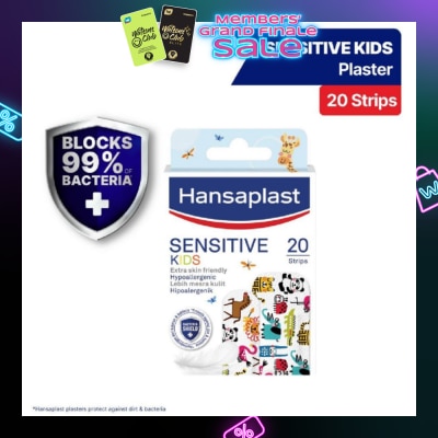HANSAPLAST Kids Sensitive Plaster Strip Extra Skin Friendly Hypoallergenic Assorted Designs 20s