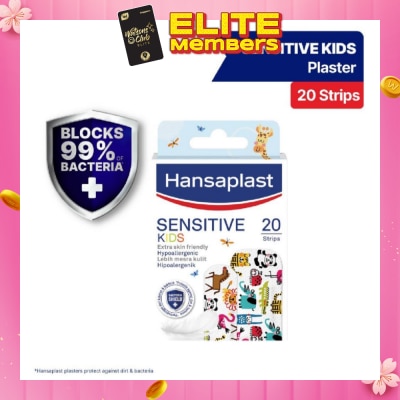 HANSAPLAST Kids Sensitive Plaster Strip Extra Skin Friendly Hypoallergenic Assorted Designs 20s