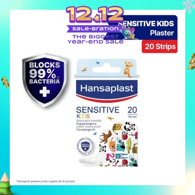 HANSAPLAST Kids Sensitive Plaster Strip Extra Skin Friendly Hypoallergenic Assorted Designs 20s