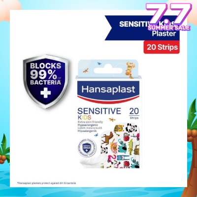 HANSAPLAST Kids Sensitive Plaster Strip Extra Skin Friendly Hypoallergenic Assorted Designs 20s