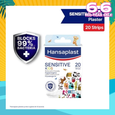 HANSAPLAST Kids Sensitive Plaster Strip Extra Skin Friendly Hypoallergenic Assorted Designs 20s