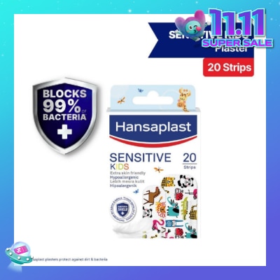 HANSAPLAST Kids Sensitive Plaster Strip Extra Skin Friendly Hypoallergenic Assorted Designs 20s