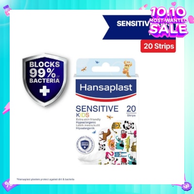 HANSAPLAST Kids Sensitive Plaster Strip Extra Skin Friendly Hypoallergenic Assorted Designs 20s