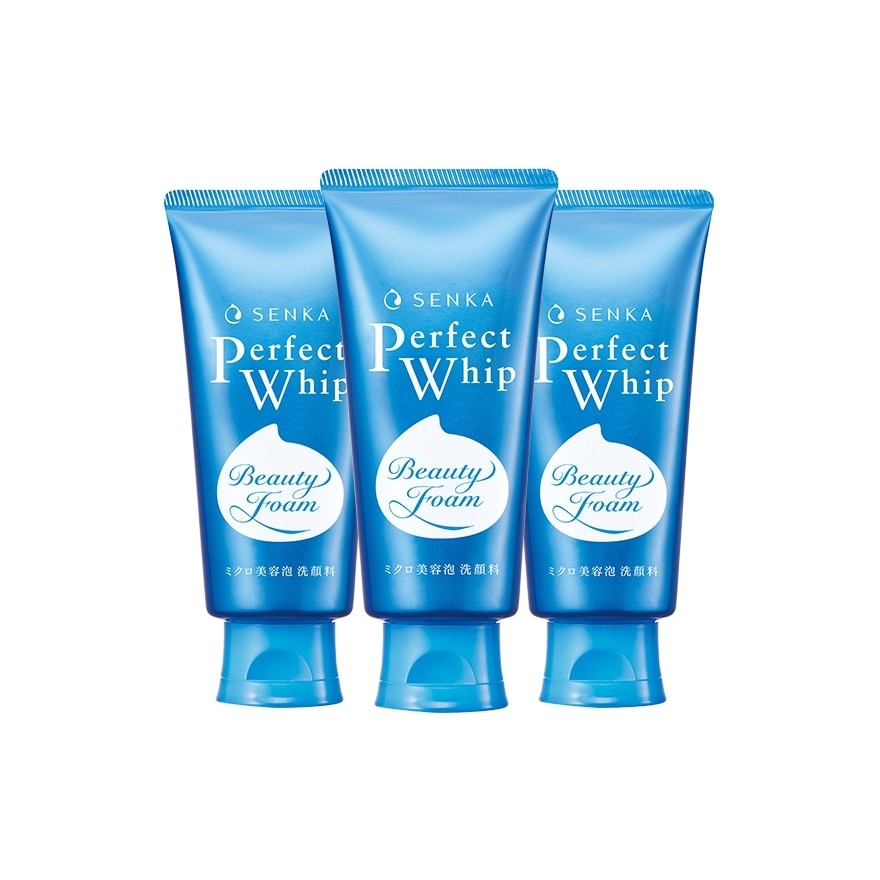 Perfect Whip Beauty Foam Facial Cleanser (For Clear & Moisturised Bare Skin) Triple Packset 120g x 3s