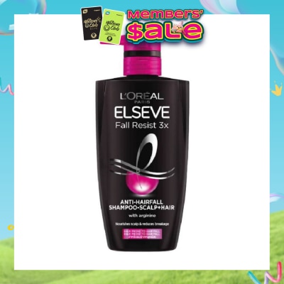 L'OREAL PARIS ELSEVE - Fall Resist 3X Anti-Hairfall + Scalp Care Shampoo (For Weak, Thinning Hair with Hair Fall Concerns) 620ml