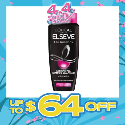 L'OREAL PARIS ELSEVE - Fall Resist 3X Anti-Hairfall + Scalp Care Shampoo (For Weak, Thinning Hair with Hair Fall Concerns) 280ml