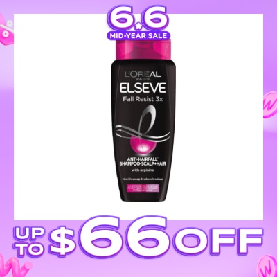 L'OREAL PARIS ELSEVE - Fall Resist 3X Anti-Hairfall + Scalp Care Shampoo (For Weak, Thinning Hair with Hair Fall Concerns) 280ml
