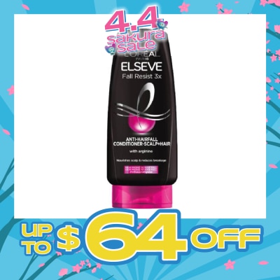 L'OREAL PARIS ELSEVE - Fall Resist 3X Anti-Hairfall + Scalp Care Conditioner (For Weak, Thinning Hair with Hair Fall Concerns) 280ml