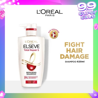 L'OREAL PARIS ELSEVE Total Repair 5 Repairing Shampoo (Fights Hair Damage) 620ml