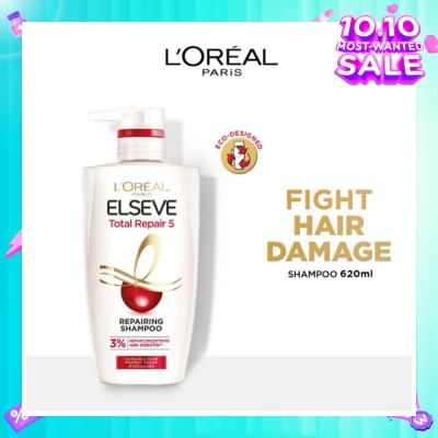 L'OREAL PARIS ELSEVE Total Repair 5 Repairing Shampoo (Fights Hair Damage) 620ml