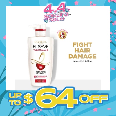 L'OREAL PARIS ELSEVE - Total Repair 5 Repairing Shampoo (Fights Hair Damage) 620ml