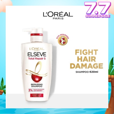 L'OREAL PARIS ELSEVE Total Repair 5 Repairing Shampoo (Fights Hair Damage) 620ml