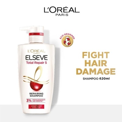 L'OREAL PARIS ELSEVE Total Repair 5 Repairing Shampoo (Fights Hair Damage) 620ml