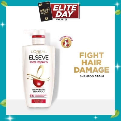 L'OREAL PARIS ELSEVE Total Repair 5 Repairing Shampoo (Fights Hair Damage) 620ml image