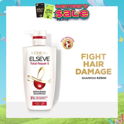 L'OREAL PARIS ELSEVE - Total Repair 5 Repairing Shampoo (Fights Hair Damage) 620ml