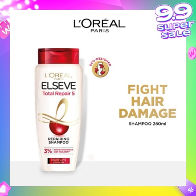 L'OREAL PARIS ELSEVE Total Repair 5 Repairing Shampoo (Fights Hair Damage) 280ml