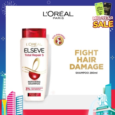 L'OREAL PARIS ELSEVE Total Repair 5 Repairing Shampoo (Fights Hair Damage) 280ml