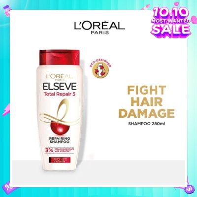 L'OREAL PARIS ELSEVE Total Repair 5 Repairing Shampoo (Fights Hair Damage) 280ml