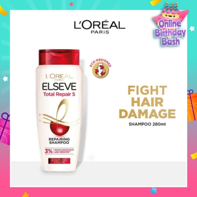 L'OREAL PARIS ELSEVE Total Repair 5 Repairing Shampoo (Fights Hair Damage) 280ml