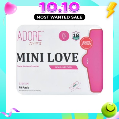 ADORE Mini Love Ultra Breathable Negative Ion Plus Sanitary Pad 19cm (For Daily Use) 18s image