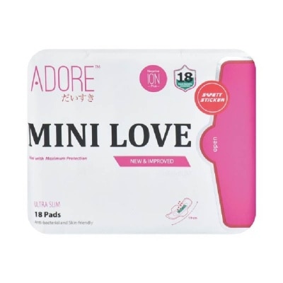 ADORE Mini Love Ultra Breathable Negative Ion Plus Sanitary Pad 19cm (For Daily Use) 18s