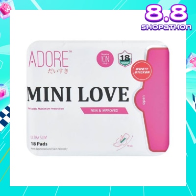 ADORE Mini Love Ultra Breathable Negative Ion Plus Sanitary Pad 19cm (For Daily Use) 18s
